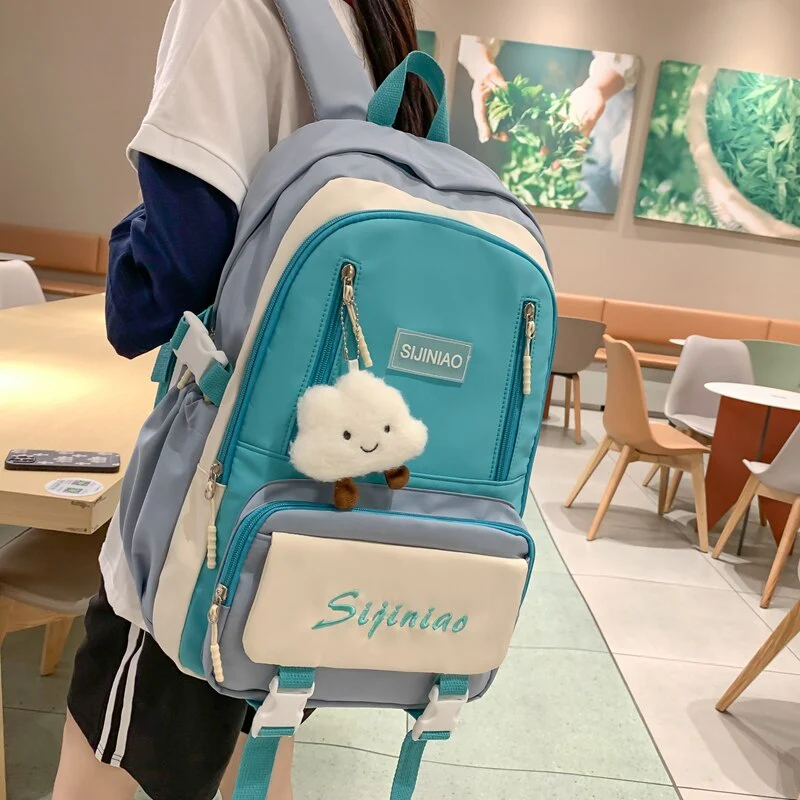 Back to school  Girls High-capacity Schoolbag High School Fashion Waterproof Backpack Women Cute Travel Mochila Nylon Laptop Rucksack - Deanwangkt