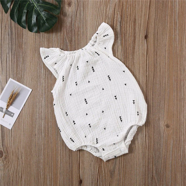 Baby Girls Romper Summer Infant Unisex Newborn Sleeveless Girls Print One-pieces Jumpsuit Baby Cotton Linen Soft Clothes Outfits - Deanwangkt