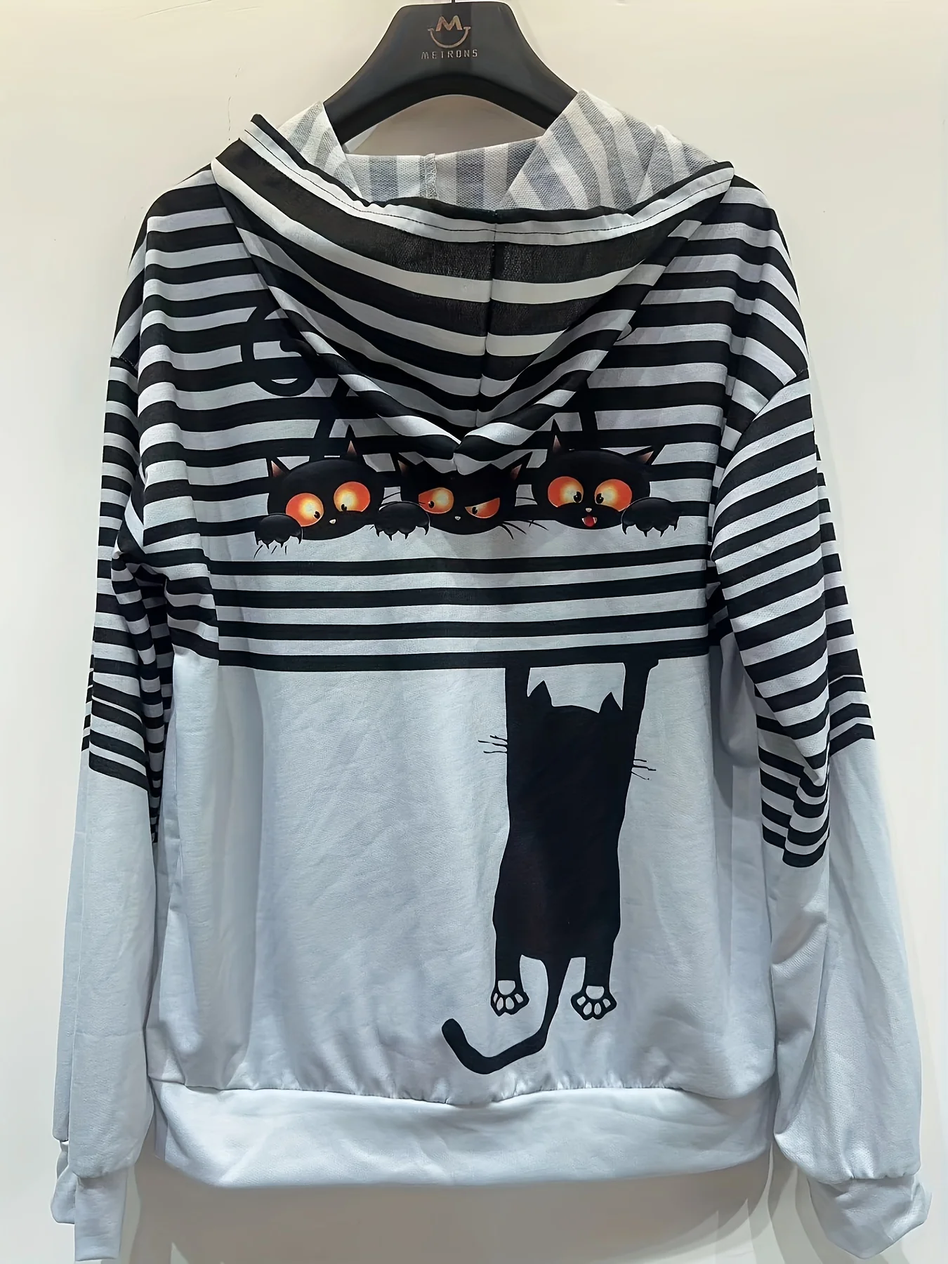 deanwangkt-1  3D Cat Graphic Sports Hooded Sweatshirts, Casual Drawstring Hoodies With Front Pocket, Women's Sporty Sweatshirts (Without Fleece) - Deanwangkt