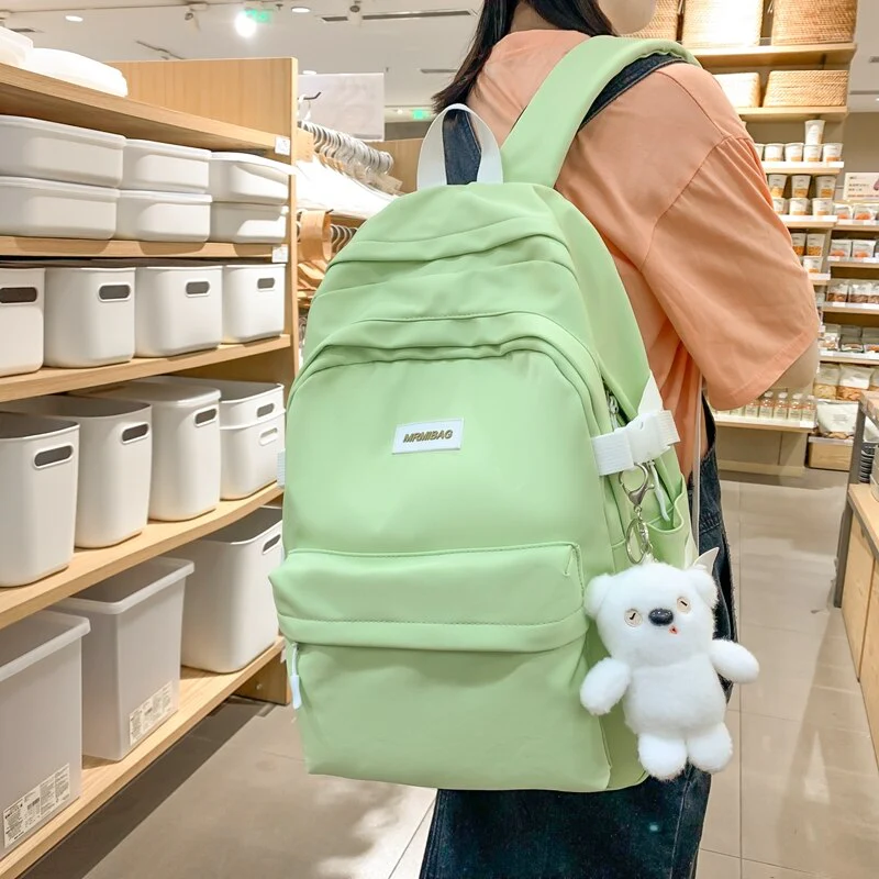 Back to school  Fashion Kawaii Teen Bookbag Waterproof Girls Mochila Cute Candy Color Schoolbag Lady Travel Bagpack Trendy Rucksack - Deanwangkt