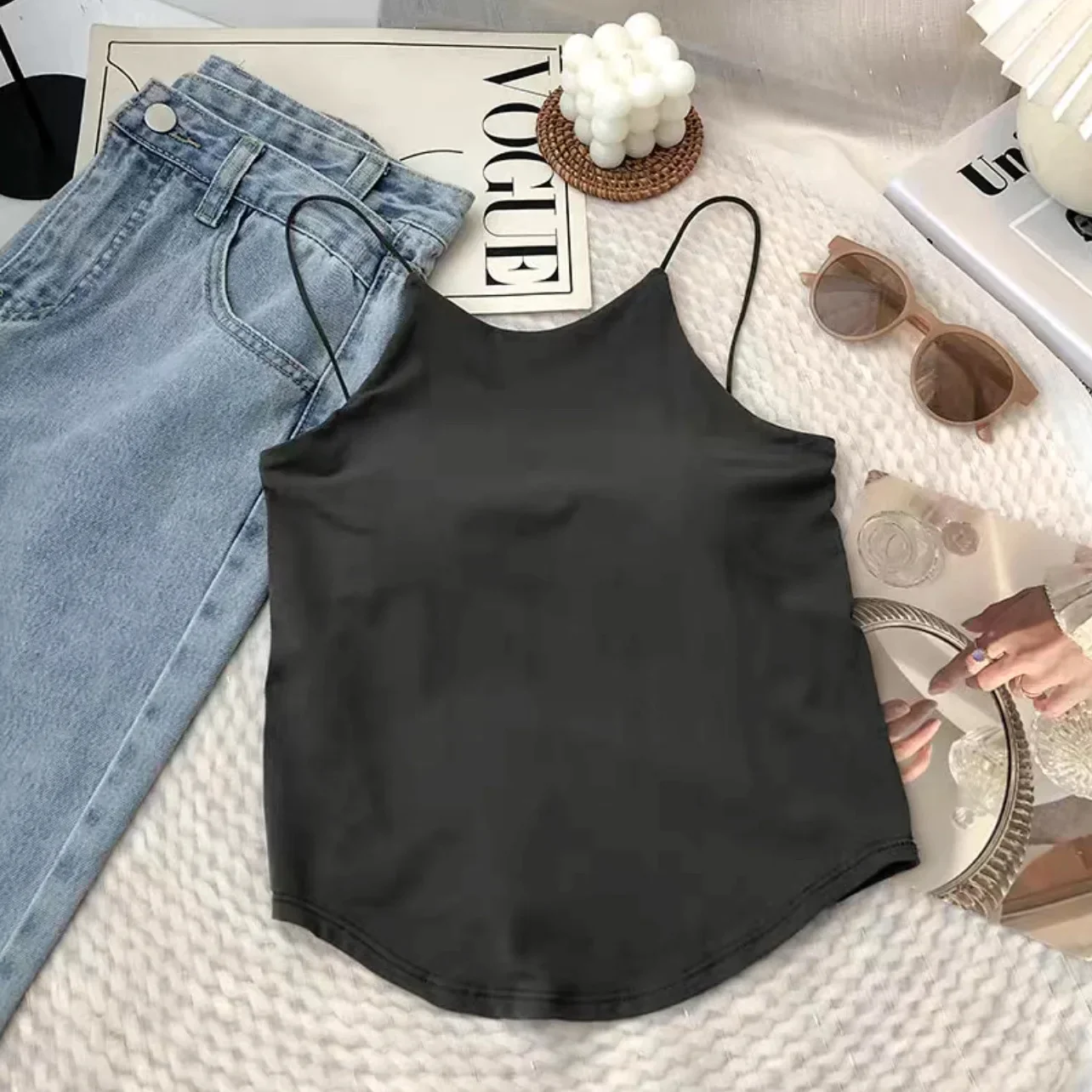 deanwangkt Sexy Camisole Women Underwear Wire-Free Tank Crop Top Tee Seamless Lingerie Bralette Beauty Back Wireless Tube Tops Sports Camis - Deanwangkt