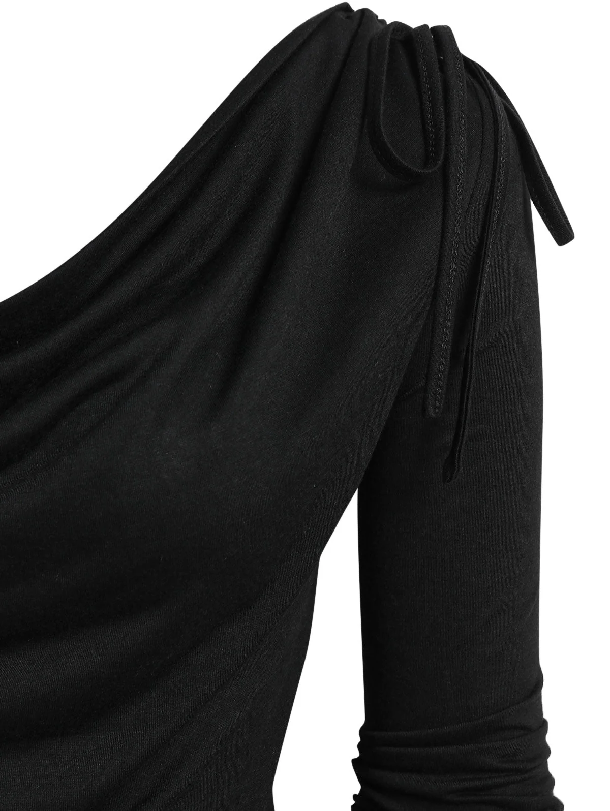 deanwangkt   Cowl Neck Cinched O Ring Tee Long Sleeve Loose Tops  Women's Spring Autumn Style Blouses Shirt - Deanwangkt