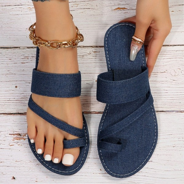 deanwangkt - Deep Blue Casual Patchwork Solid Color Round Comfortable Shoes - Deanwangkt