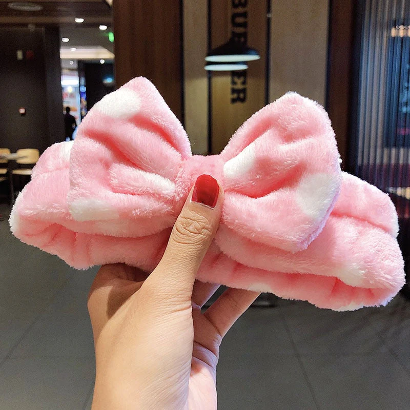 Wash Face Hair Holder Hairbands Soft Warm Coral Fleece Bow Animal Ears Headband For Women Girls Turban Fashion Hair Accessories - Deanwangkt