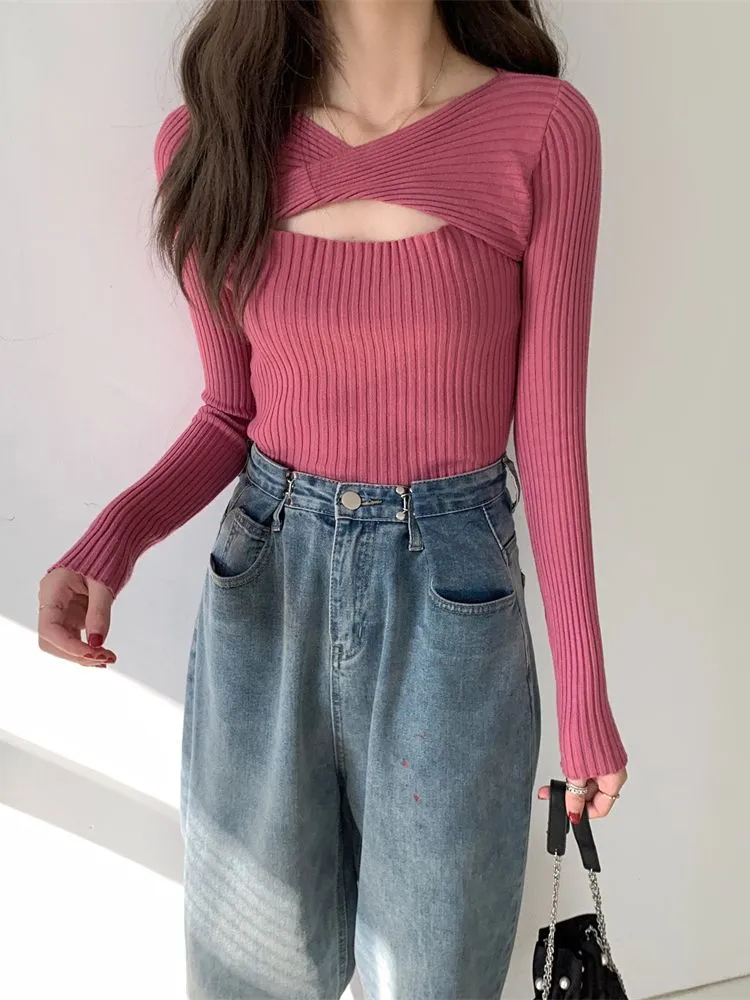 deanwangkt Women Cashmere Warm Basic Sweater Female Long Sleeve Knitted Streetwear Jumpers Solid Pullovers For Women  Autumn Winter - Deanwangkt