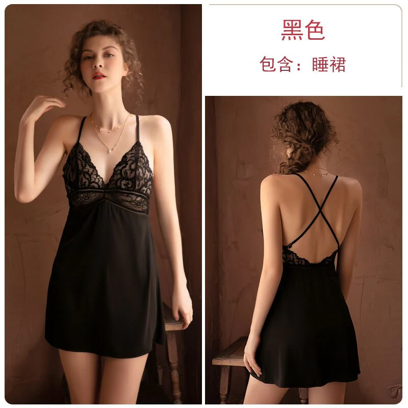 deanwangkt 3 Piece Lingerie Set with Robe Satin Pajamas Dress Cardigan Long Sleeve Top Sexy Sleepwear Bath Female Adult Nightwear Nightgown - Deanwangkt