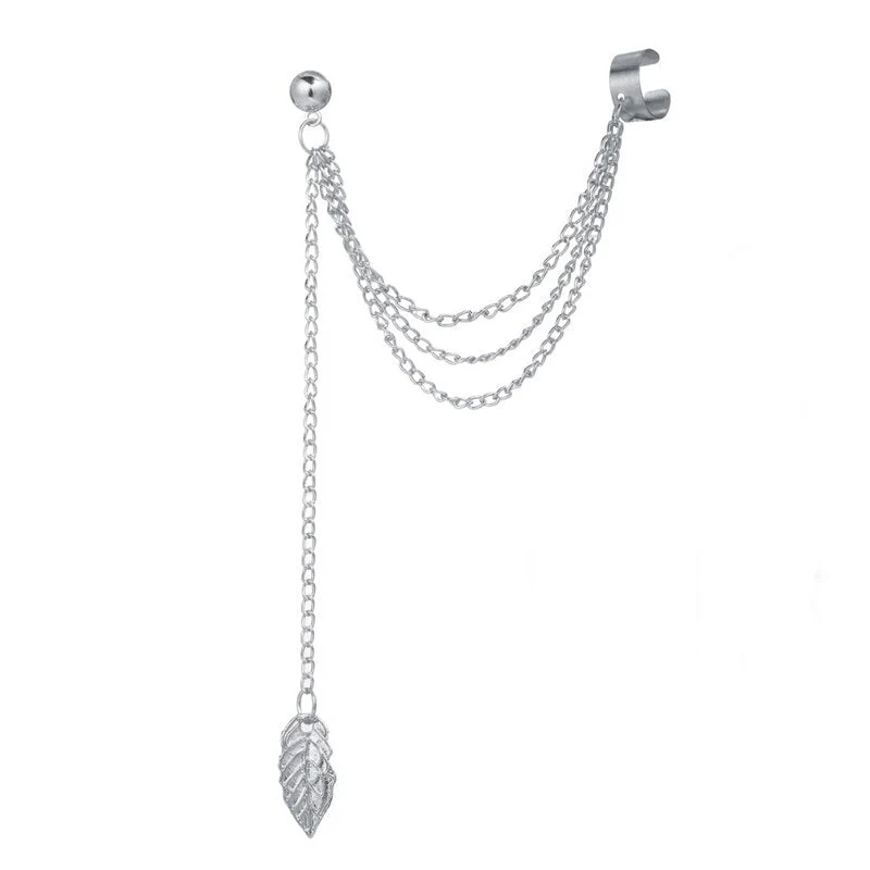 deanwangkt  Women Girls Punk One-piece Earrings Butterfly Cross Pendant Tassel Clip Earrings Ear Studs Alloy Dangle Earring Jewelry Gift - Deanwangkt