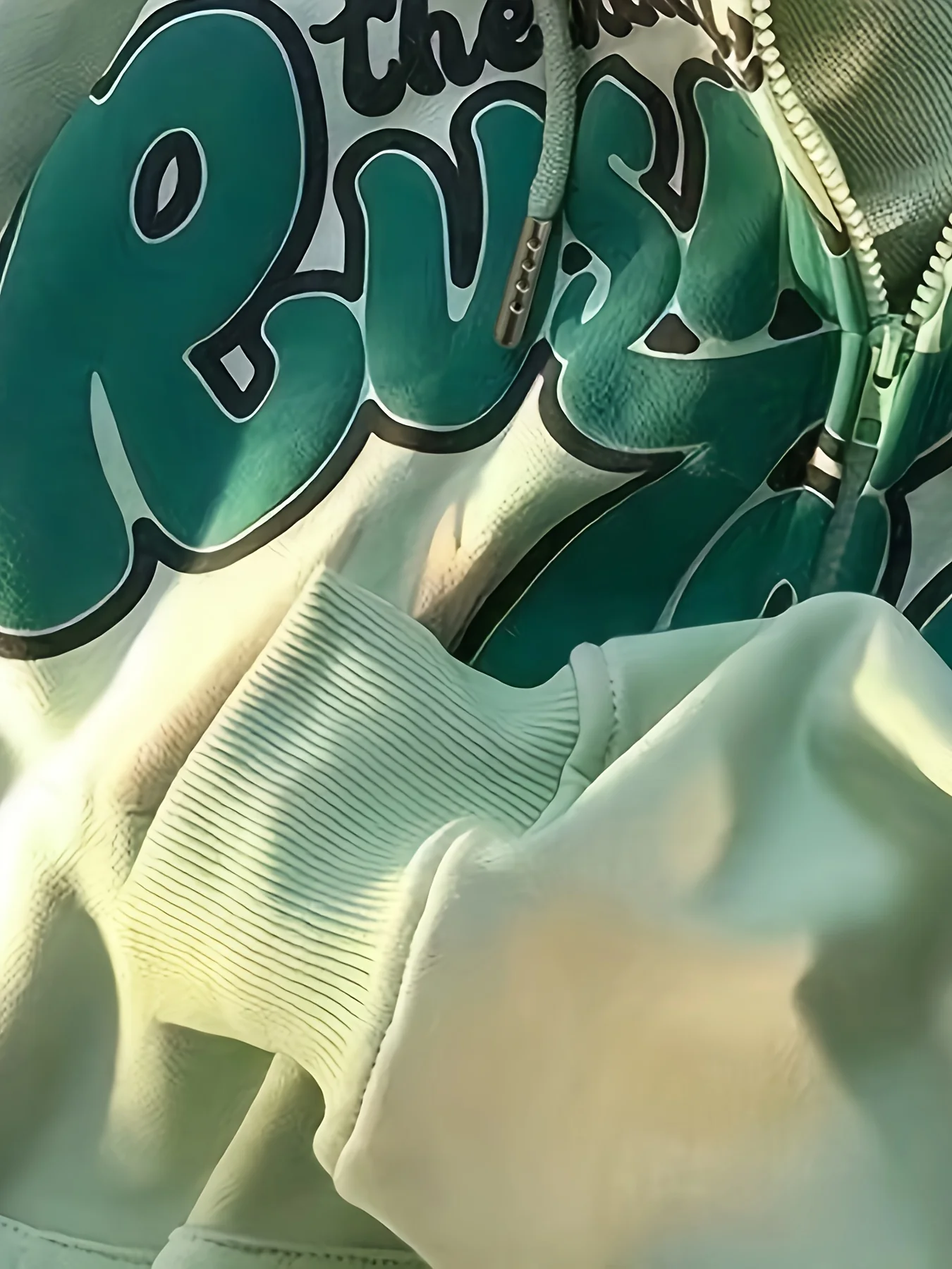 Letter Print Zip Up Drawstring Hoodie, Casual Long Sleeve Loose Fashion Sweatshirt With Pocket, Women's Clothing - Deanwangkt