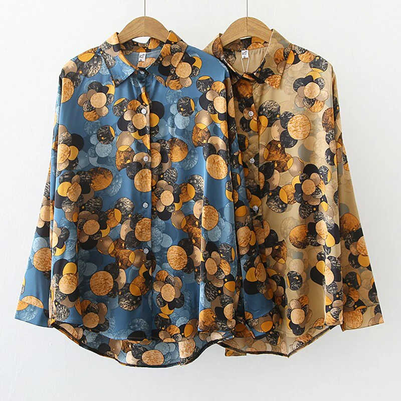 deanwangkt printing ladies shirts Women's Blouses Spring summer casual loose Long Sleeve Tops Blusas Mujer - Deanwangkt