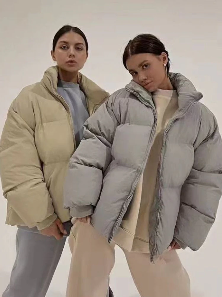 deanwangkt Winter Zipper Casual Y2K Clothes Loose Over Sized Jackets For Women  Korean Fashion Streetwear Pocket Warm Coats - Deanwangkt