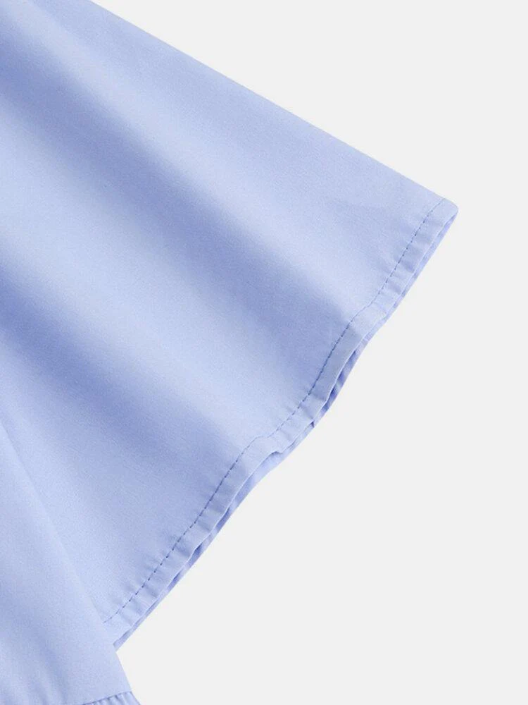 deanwangkt Women Solid Color Short Sleeve Elegant Dress - Deanwangkt