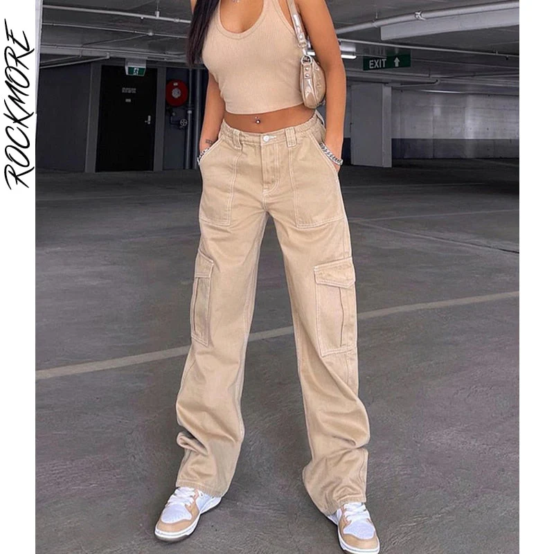 Graduation Gifts Baggy High Waist Jeans Woman 90s Streetwear Straight Cargo Pants Casual Mom Boyfriend Wide Leg Denim Trousers Capri - Deanwangkt
