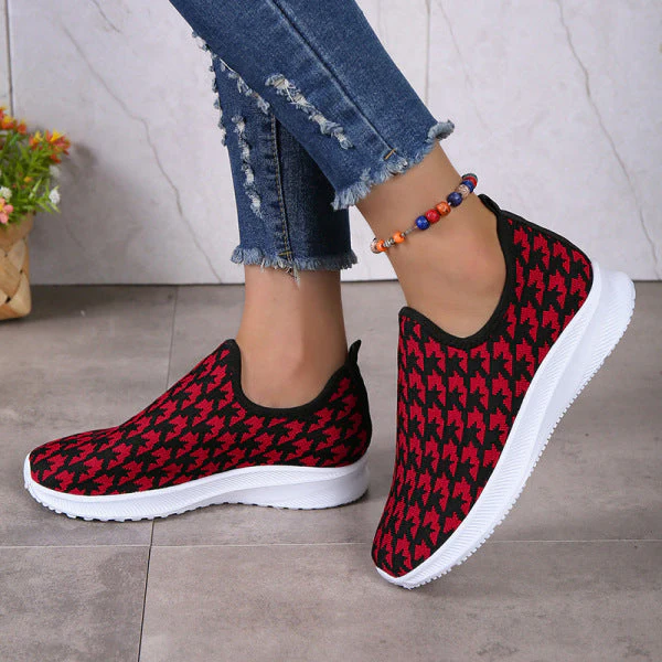 deanwangkt - Red Casual Patchwork Round Comfortable Shoes - Deanwangkt