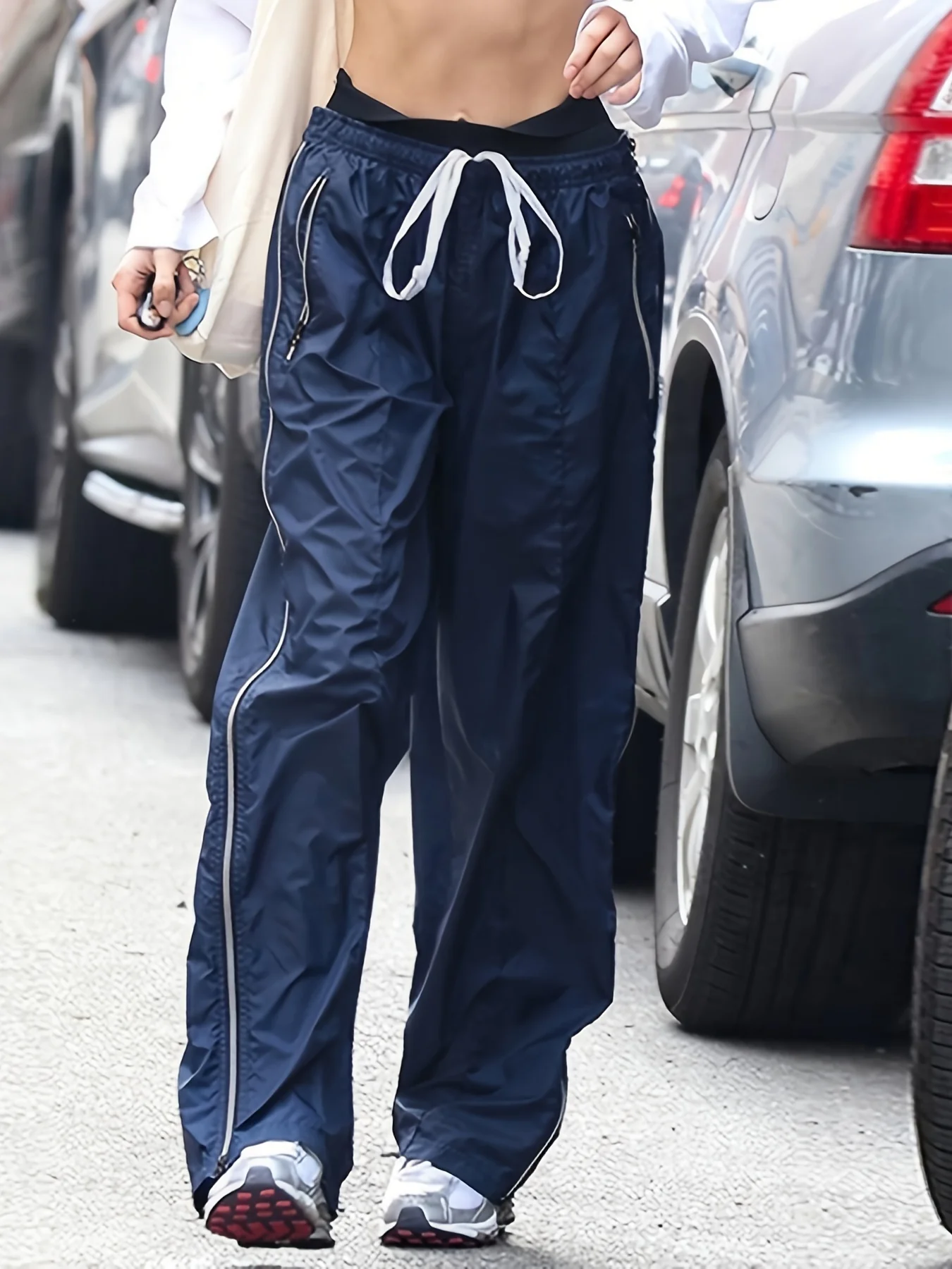 deanwangkt-1  Y2K Elastic Loose Pants, Casual Drawstring Slant Pocket Pants, Women's Clothing - Deanwangkt