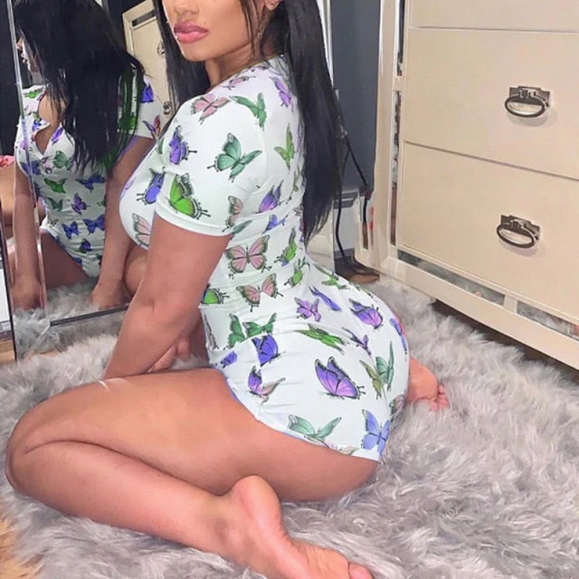 deanwangkt Women Sexy Sleepwear Cute Cartoon Print Short Set Pajamas Spicy Pepper Sweet Short Sleeve T Shirts Shorts Summer Pijama - Deanwangkt