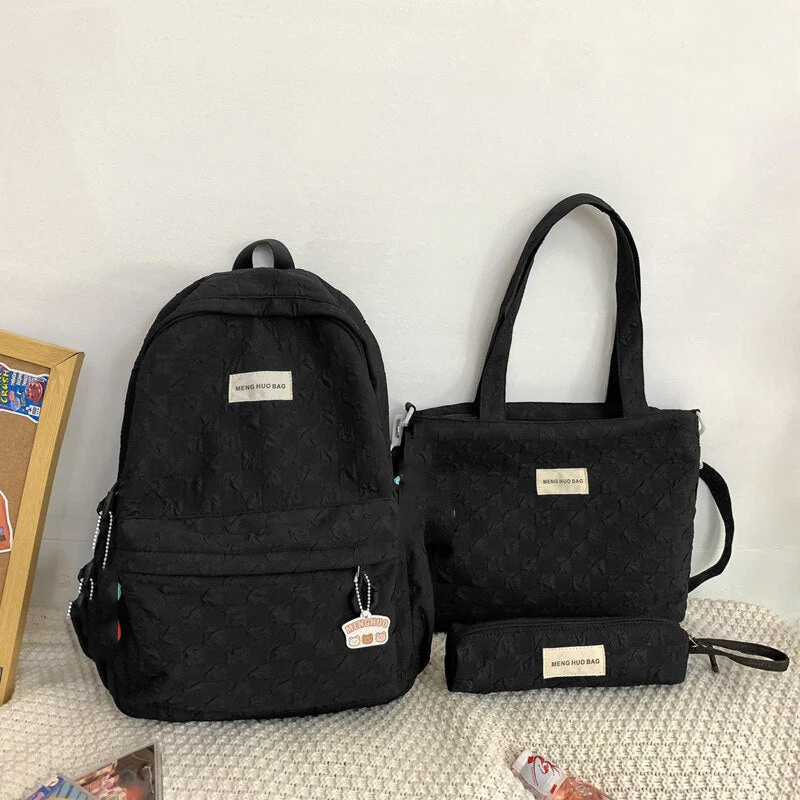 BACK TO SCHOOL   Kawaii Set Bag for Girls Schoolbag Fashion Cute Backpack Teens Bookbag Laptop Rucksack Women Travel Shoulder Mochila - Deanwangkt