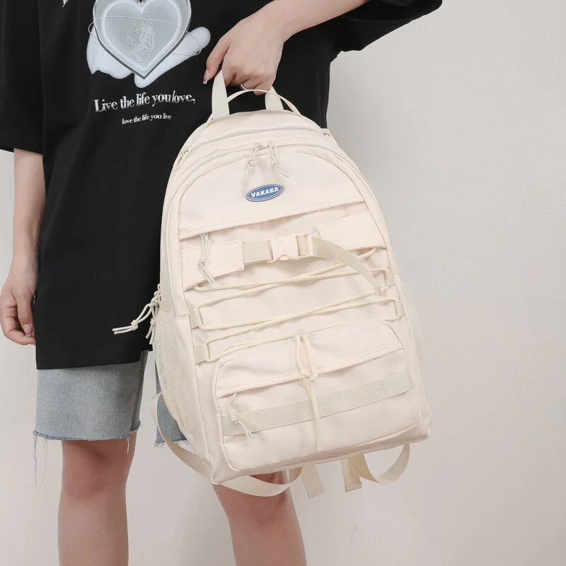 Back to school  Fashion Teens Bookbag Nylon Schoolbag Women Backpack Lovers Travel Mochila High School Laptop Rucksack Black Knapsack - Deanwangkt