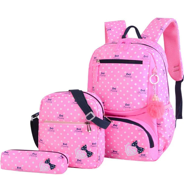 deanwangkt 3pcs/set Printing School Bags Backpacks Schoolbag Fashion Kids Lovely Backpack For Children Girls School bag Student Mochila sac - Deanwangkt