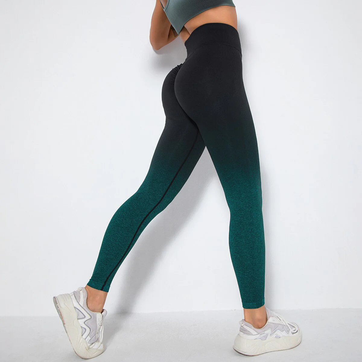 DEANWANGKT Seamless Leggings Yoga Pants Women Push Up Sports Fitness Jogging Gradient High Waist Gym Workout Scrunch Butt Running Leggings - Deanwangkt