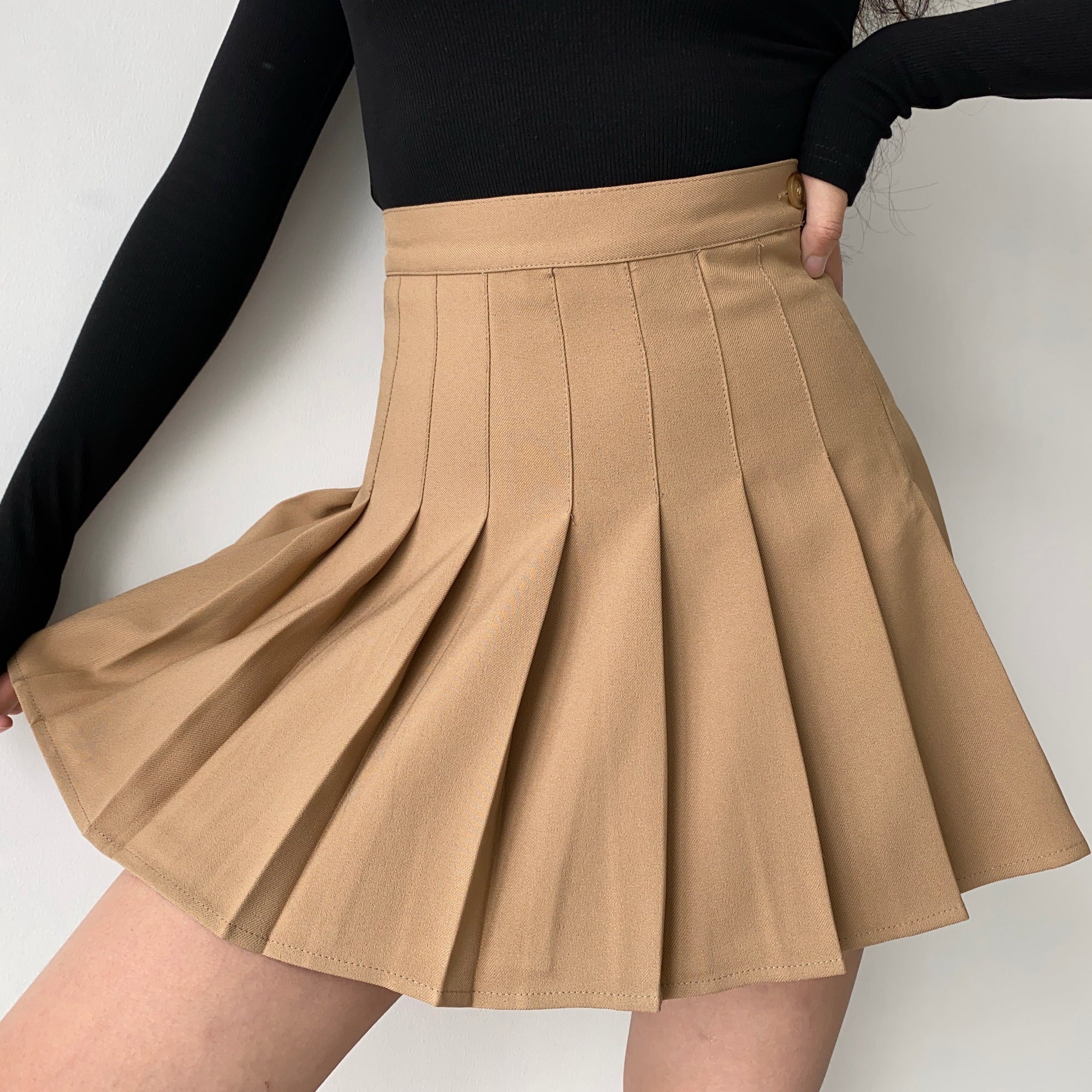 deanwangkt - Khaki Tennis Skirt ~ HANDMADE - Deanwangkt