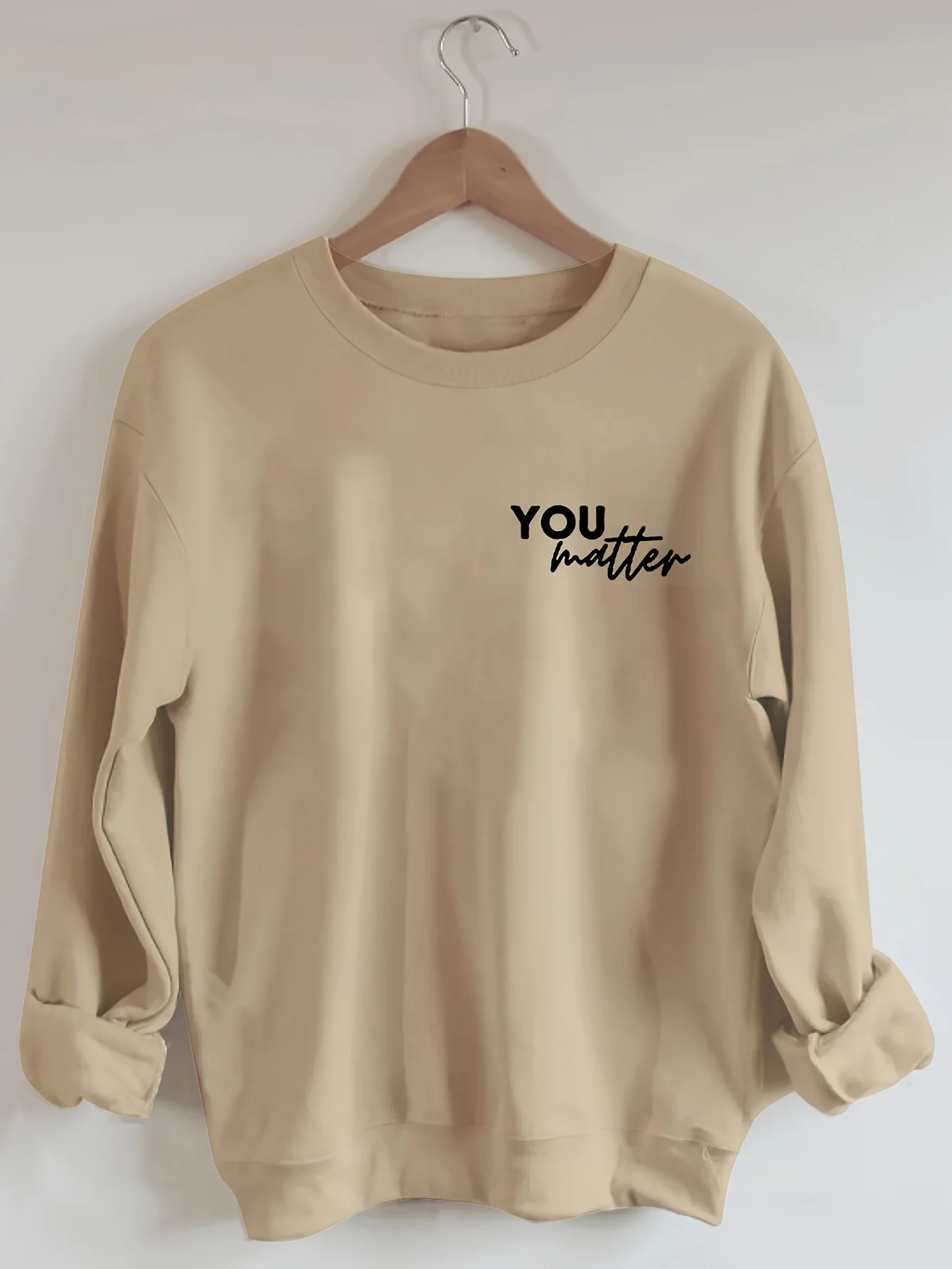 Letter Print Pullover Sweatshirt, Casual Long Sleeve Crew Neck Sweatshirt For Fall & Winter, Women's Clothing - Deanwangkt