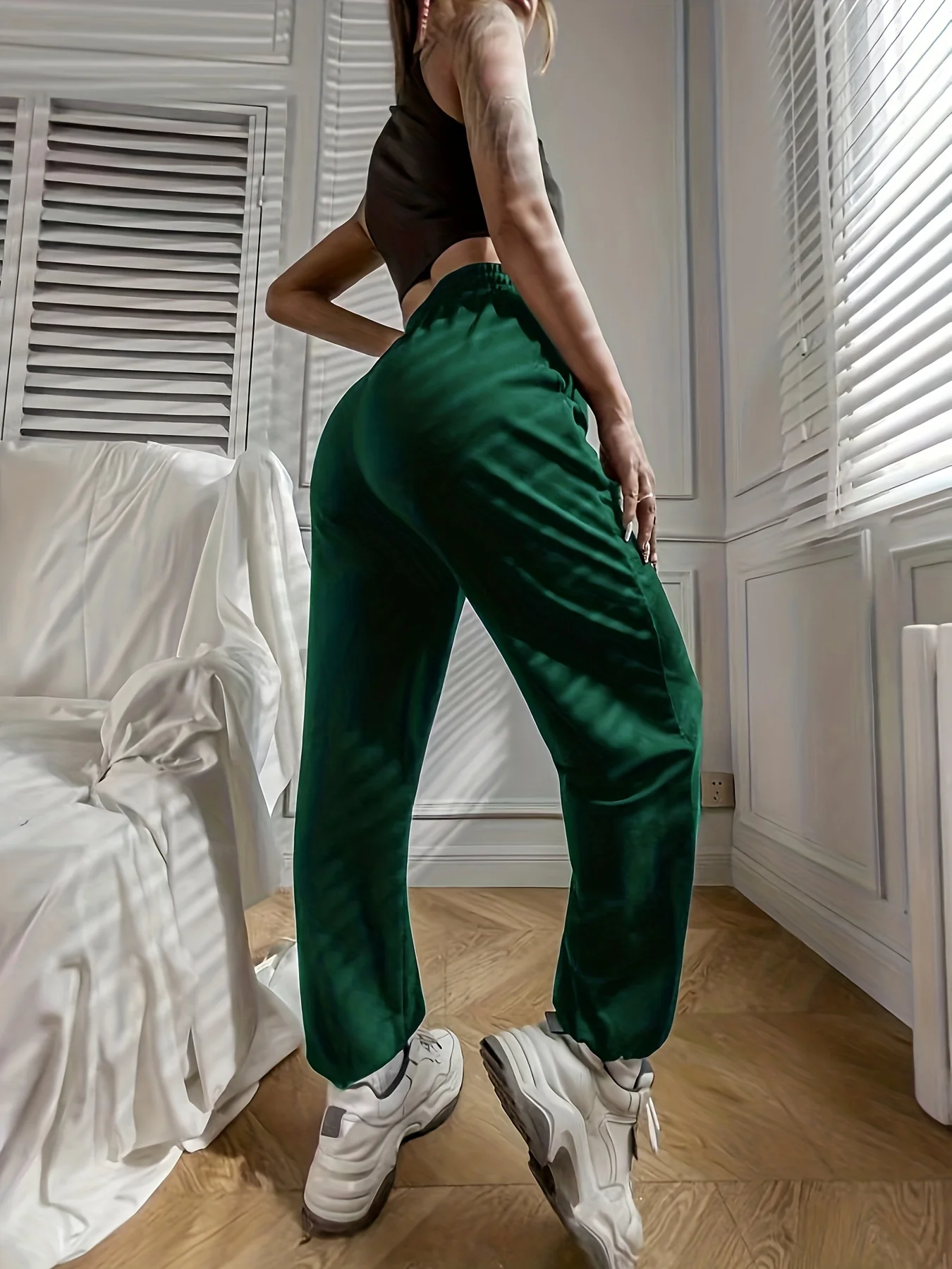 deanwangkt-1  Dragon Print Drawstring Waist Sweatpants, Casual Pants For Spring & Fall, Women's Clothing - Deanwangkt