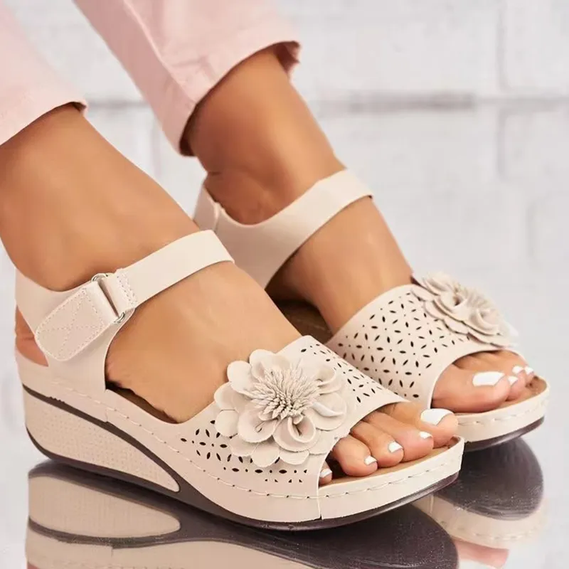 deanwangkt Women Summer Shoes Non Slip Lightweight Shoes For Women Sexy Breathable Slip On Classics Wedge Footwear Women Sandals Female - Deanwangkt
