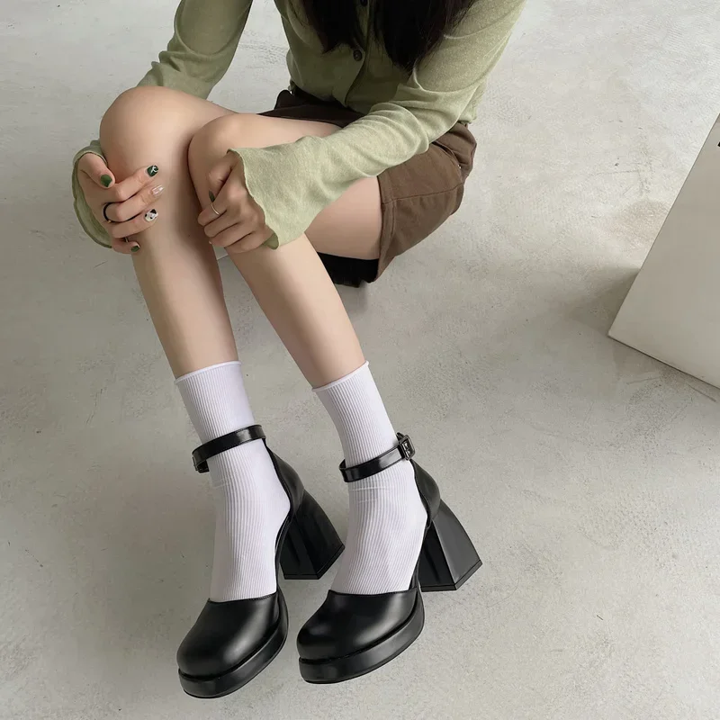 deanwangkt Women Mary Janes High Heels Shoes Thick Platform Lolita Sandals  New Designer Brand Summer Party Pumps Shoes Mujer Zapatos - Deanwangkt