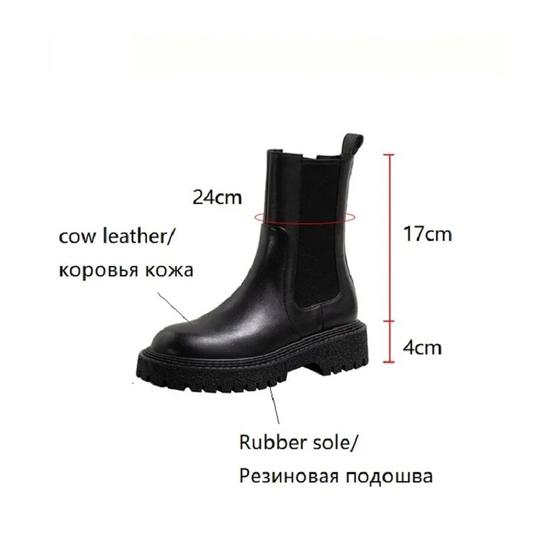 deanwangkt Autumn Shoes     Fall/Winter Shoes Women Leather Ankle Boots Women Round Toe Chunky Heel Women Shoes Solid Chelsea Boots Casual Women Boots - Deanwangkt