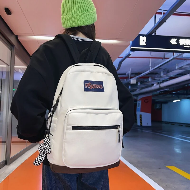 Back to school  Teenager Student Backpack Black Fashion Men Women Nylon Laptop Mochila Waterproof School Bag for Girls Travel Rucksack - Deanwangkt