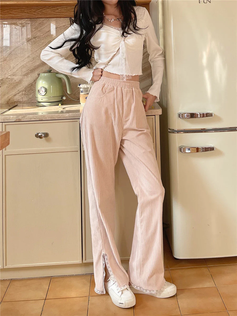 deanwangkt Autumn White Kawaii Lolita Female Blouse Lace Japanese Sweet Long Slevee Tops Women Knitted Casual Korean Designer Clothing - Deanwangkt