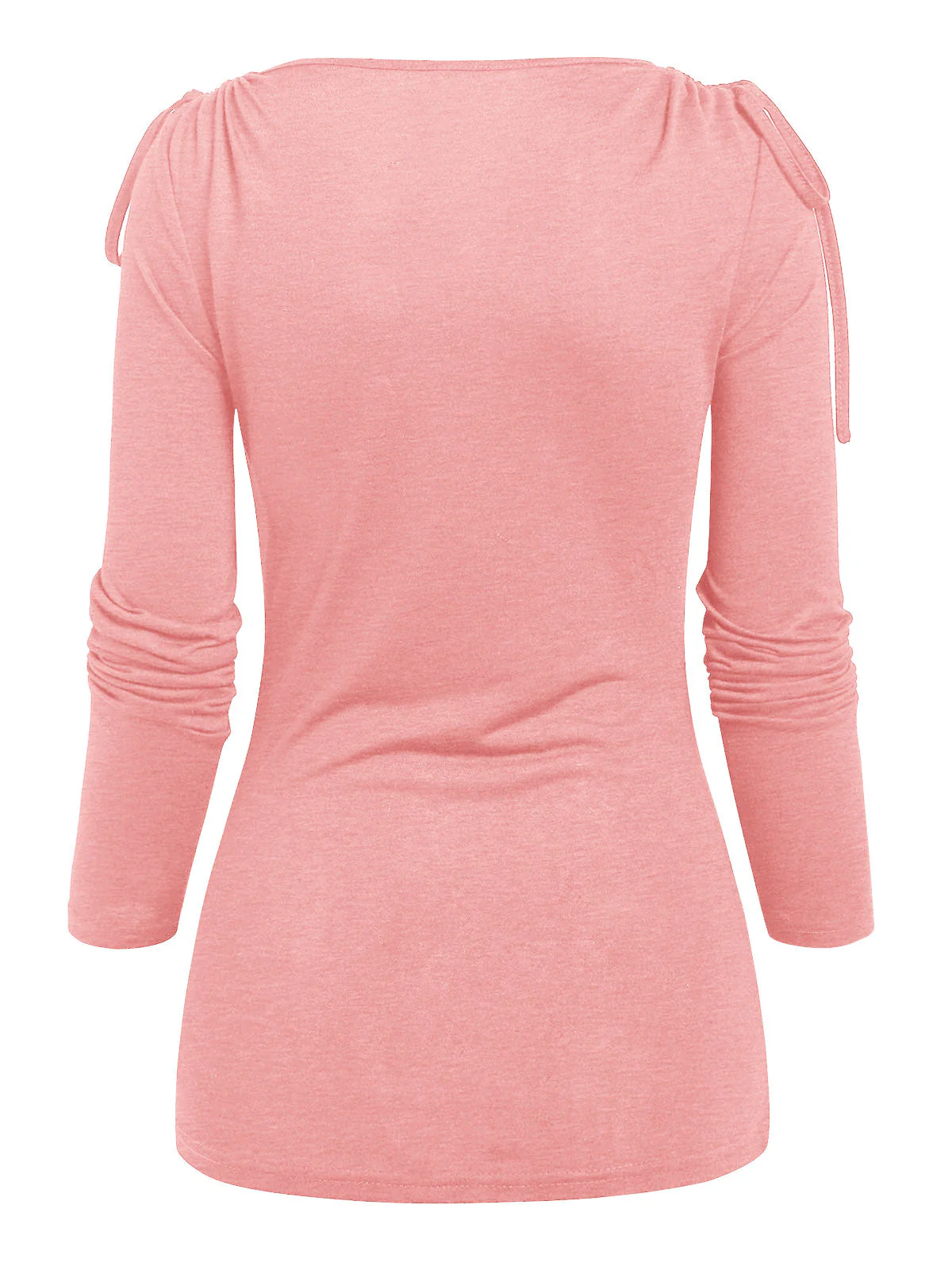 deanwangkt   Cowl Neck Cinched O Ring Tee Long Sleeve Loose Tops  Women's Spring Autumn Style Blouses Shirt - Deanwangkt