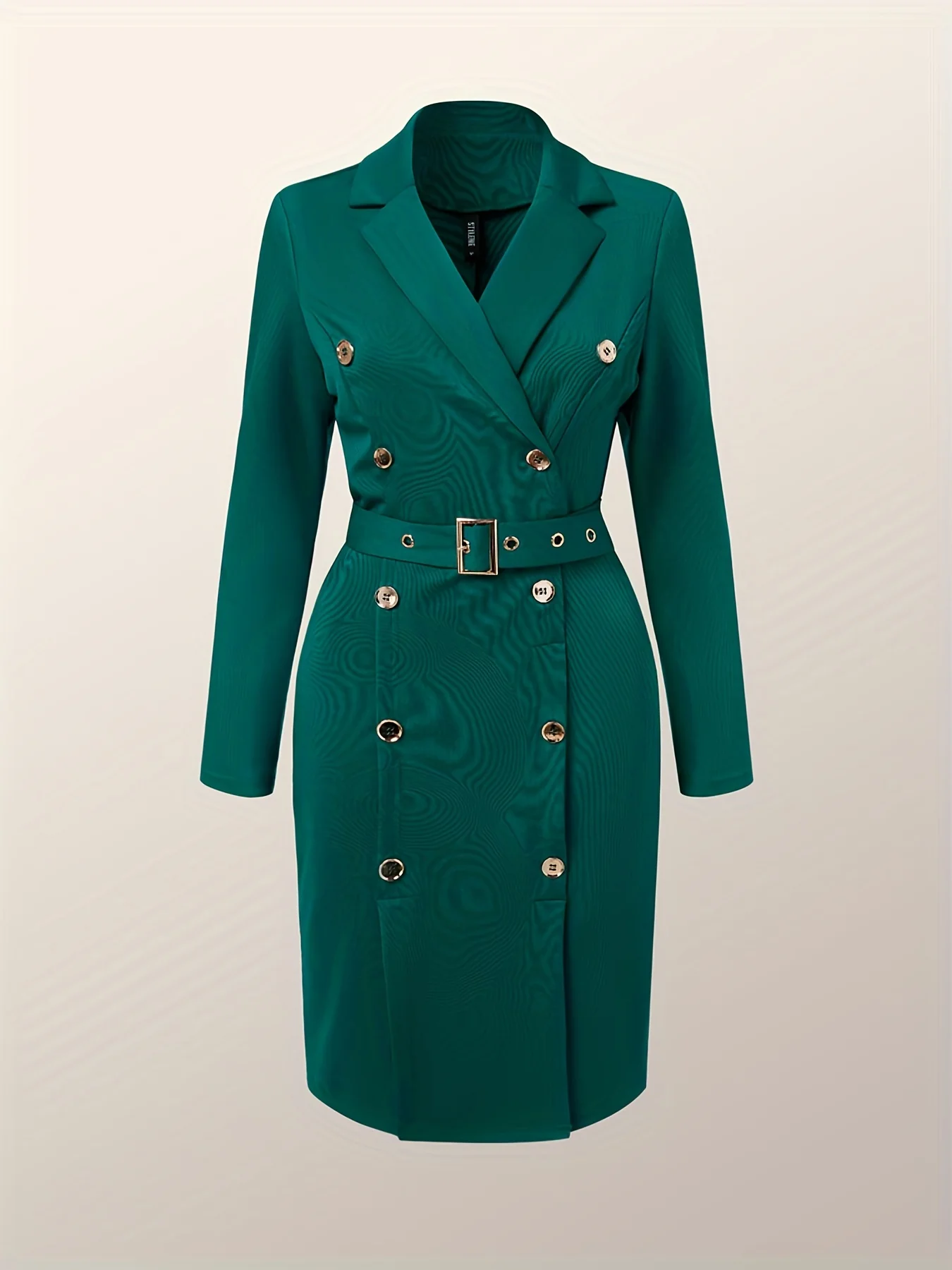 deanwangkt-1  Double Breasted Blazer Dress, Elegant Lapel Long Sleeve Work Dress, Women's Clothing - Deanwangkt