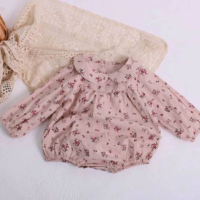 Baby Girl Rompers for 0-24M Long Sleeve Romper Jumpsuits One-piece New Fashion 100% Organic Cotton Newborn Baby Girl Clothes - Deanwangkt