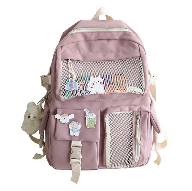 BACK TO SCHOOL   Kawaii Nylon Women Backpack Fashion Waterproof Rucksack for Teen Girls School Bag Cute Student Bookbag Travel Mochila - Deanwangkt