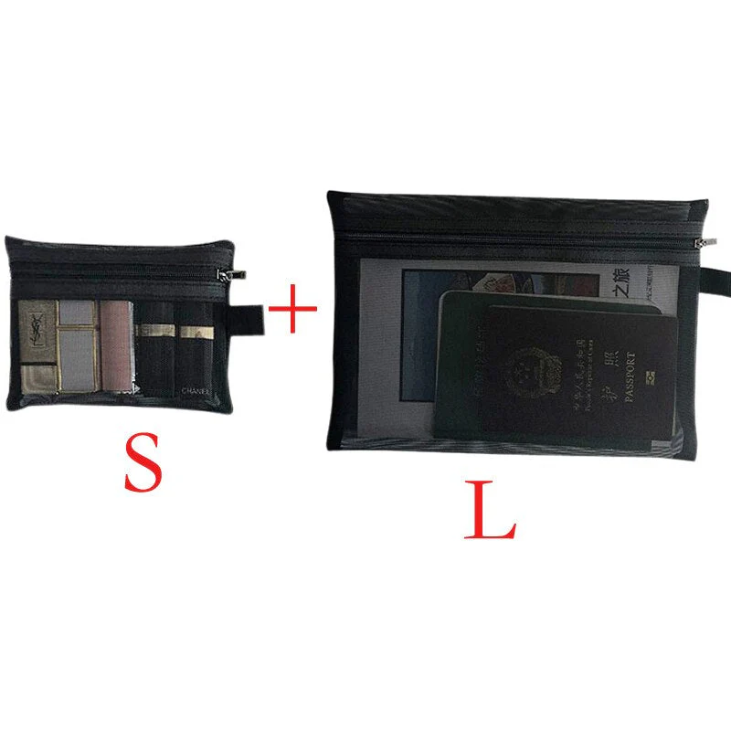 deanwangkt  Mini Mesh Cosmetic Bag Women Portable Lipstick Bag Makeup Bag One Set Makeup Pouch Toiletry Bag Necessarie Feminina Kosmetyczka - Deanwangkt