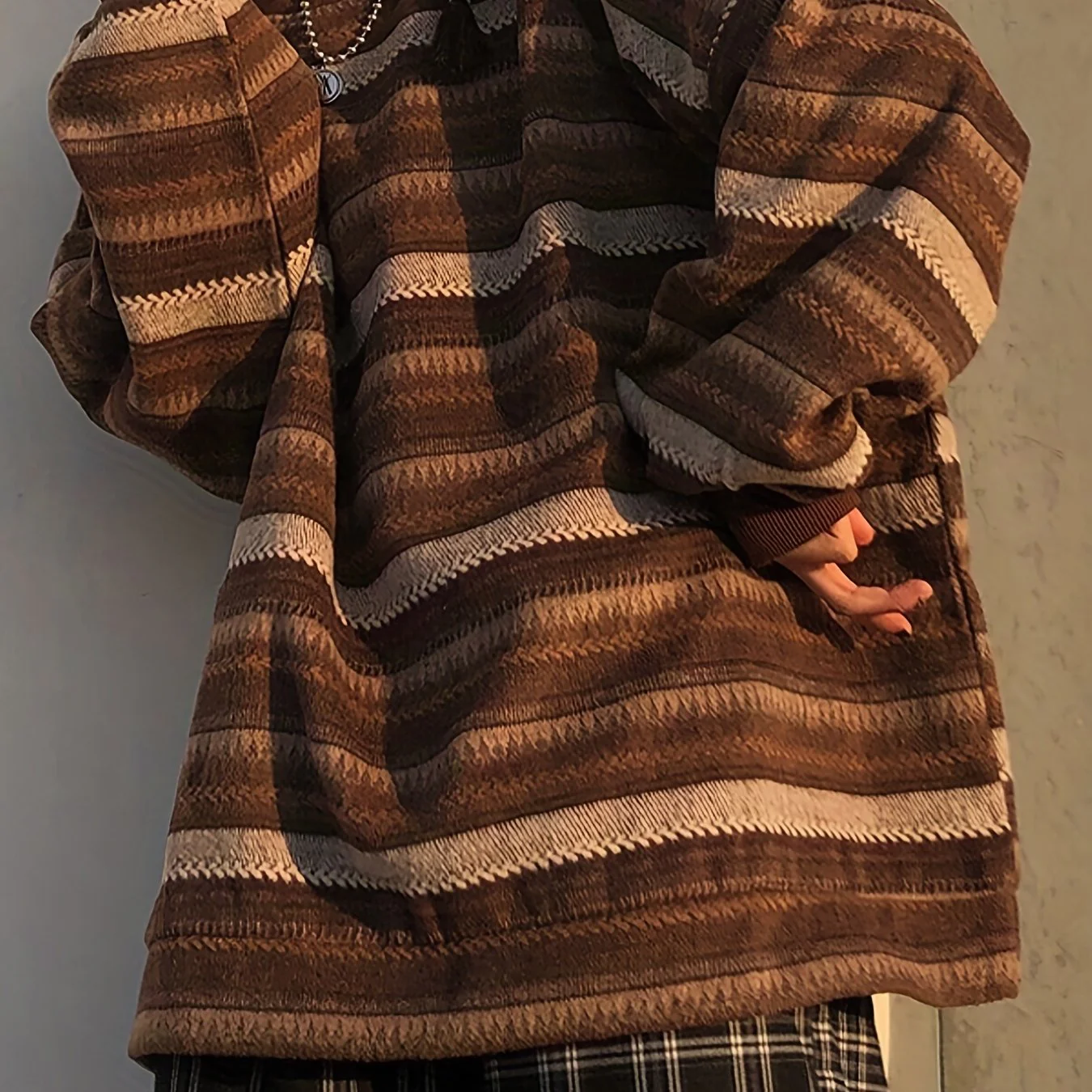 deanwangkt  Striped Drop Shoulder Sweatshirt, Casual Crew Neck Long Sleeve Pullover, Women's Clothing - Deanwangkt