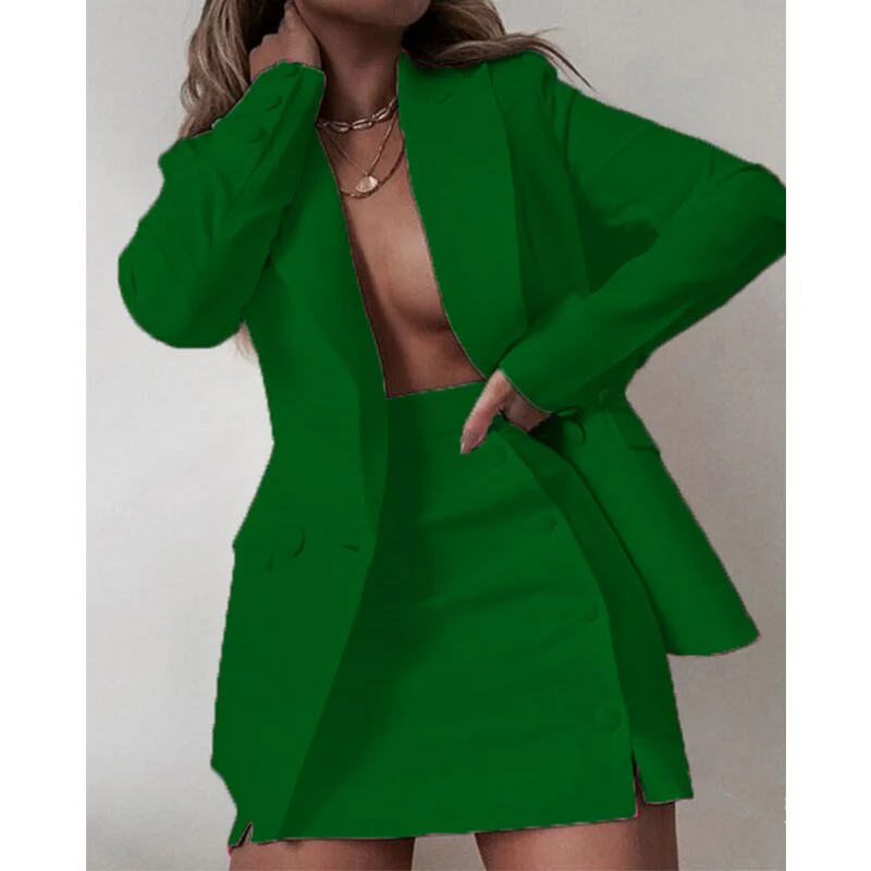 deanwangkt  New Fashion 2 Piece Set Women Streetwear Candy Colour Basic Blazer Sets Coat + Shorts Slim Suit Jacket - Deanwangkt