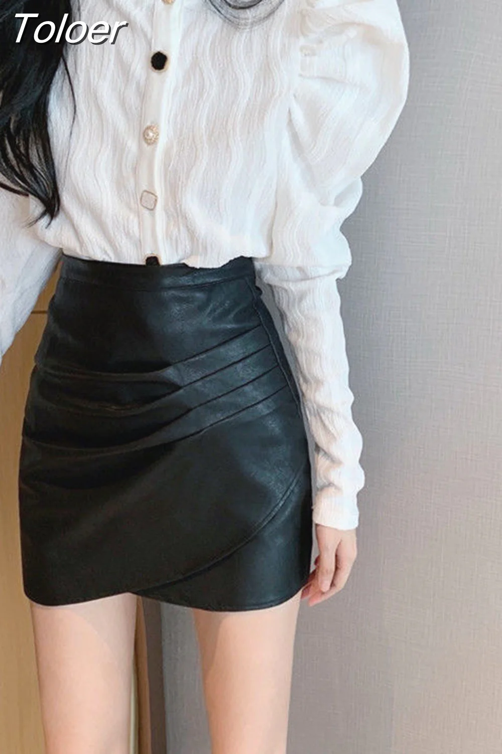 deanwangkt Camisas Mujer Womens Tops O-neck Puff Sleeve Temperament Blouses Office Lady Korean Fashion Elegant Blouse Blusas 98745 - Deanwangkt