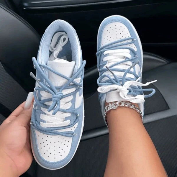 deanwangkt - Blue Casual Patchwork Contrast Round Comfortable Out Door Shoes - Deanwangkt
