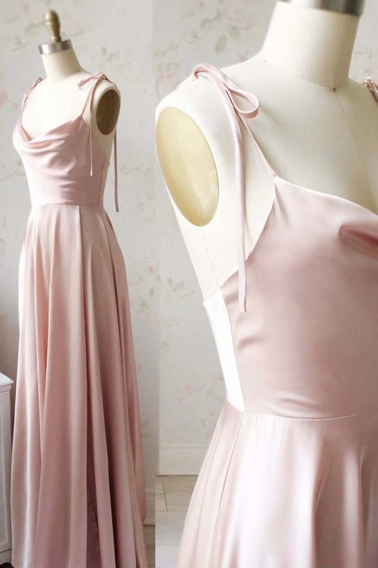 solvbao Simple Satin Long Prom Dresses, A-Line Evening Party Dresses - Deanwangkt