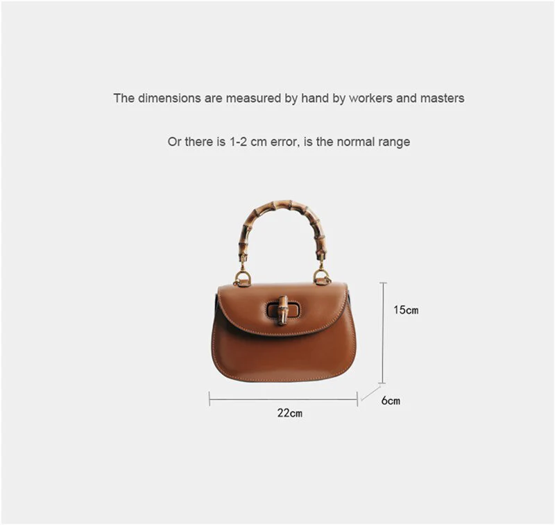deanwangkt High quality Messenger Bag Bamboo Bag Handbag Saddle Bag Mahjong Bag Women Crossbody BagNew Leather Retro Fashion Women's Bag - Deanwangkt