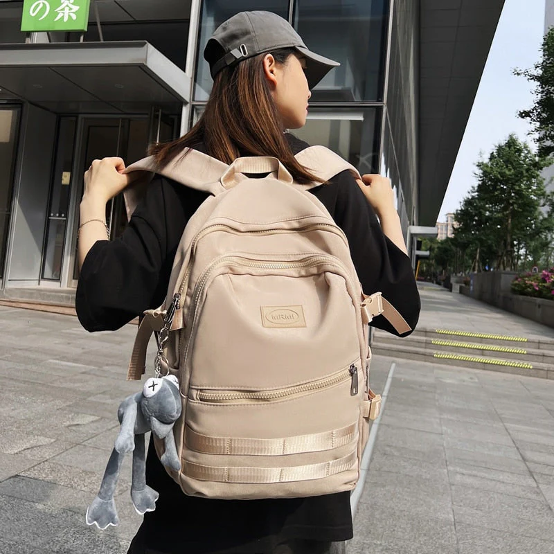 Back to school  Men Travel Bagpack Waterproof Fashion Boys Bookbag Schoolbag High School Nylon Mochila Laptop Women Trendy Rucksack - Deanwangkt