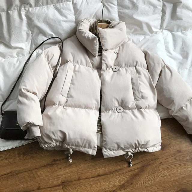 deanwangkt Autumn Winter Collection Solid Women Down Jacket Warm Thicken Stand Collar White Duck Down Parka Women's Jackets Coats - Deanwangkt