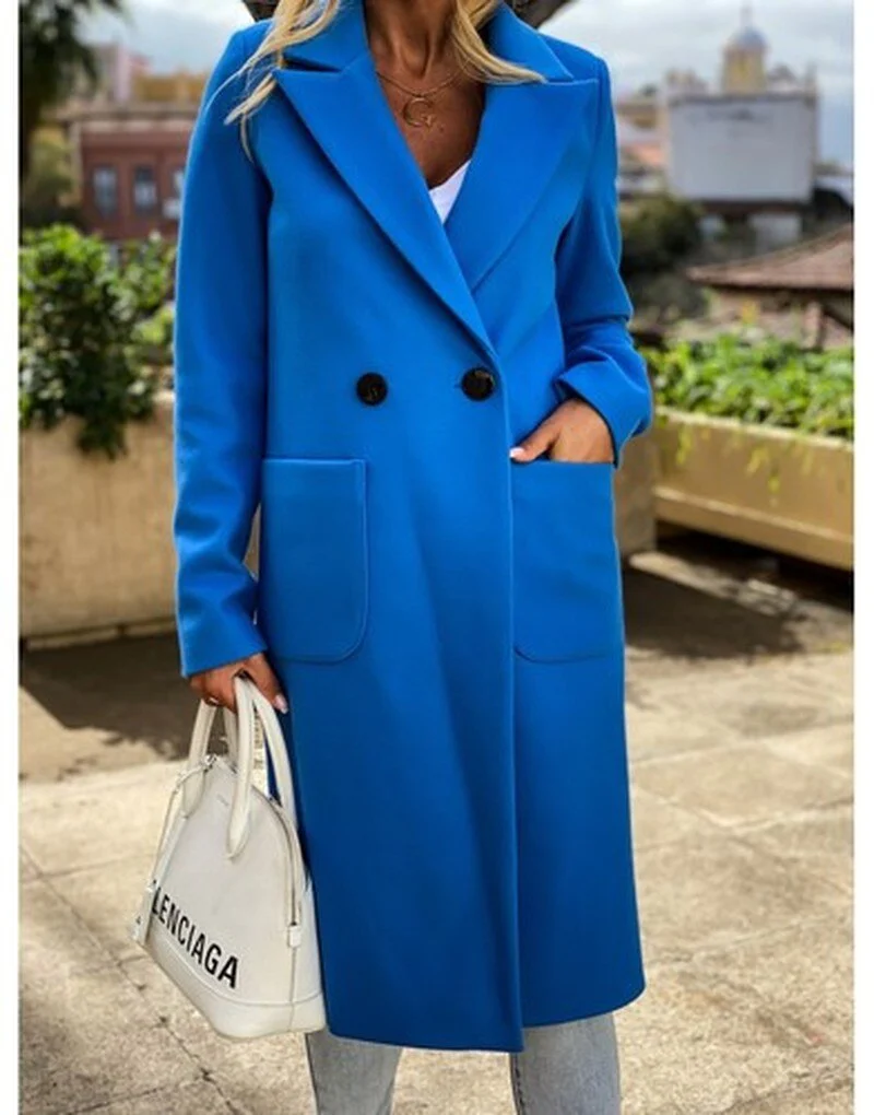 deanwangkt Warm Fashion Loose Casual Long Coat Women Autumn Winter New Thin Jacket Coats Tops Loose Plus Size Oversized Coat Outwears 12644 - Deanwangkt