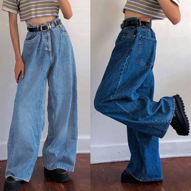 deanwangkt New Border Wide Leg Pants For Classic High-Waisted Jeans And Loudspeaker Pants - Deanwangkt