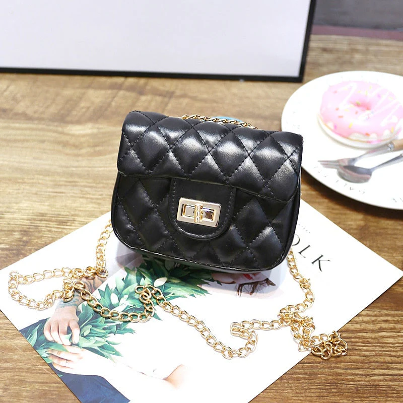 deanwangkt Children's Mini Handbags Cute Crossbody Bags for Kids Small Coin Wallet Pouch Baby Girls Rivet Party Clutch Purse Chain Bag - Deanwangkt