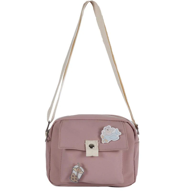 deanwangkt Preppy Style Shoulder Bag For Women Cute Bag Canvas Crossbody Bags Girls Collage Student Messenger Bags Tote Bag Bolsa - Deanwangkt