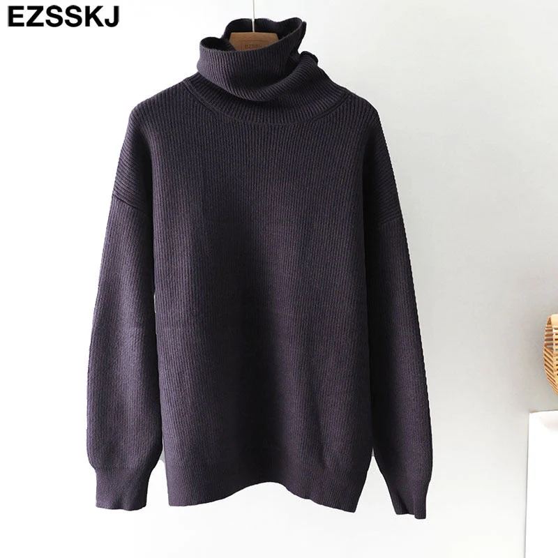 Christmas Gift Deanwangkt Women's Sweater Autumn Winter Warm Turtlenecks Casual Loose Oversized  wool sweaters  Pullover  Femme top - Deanwangkt