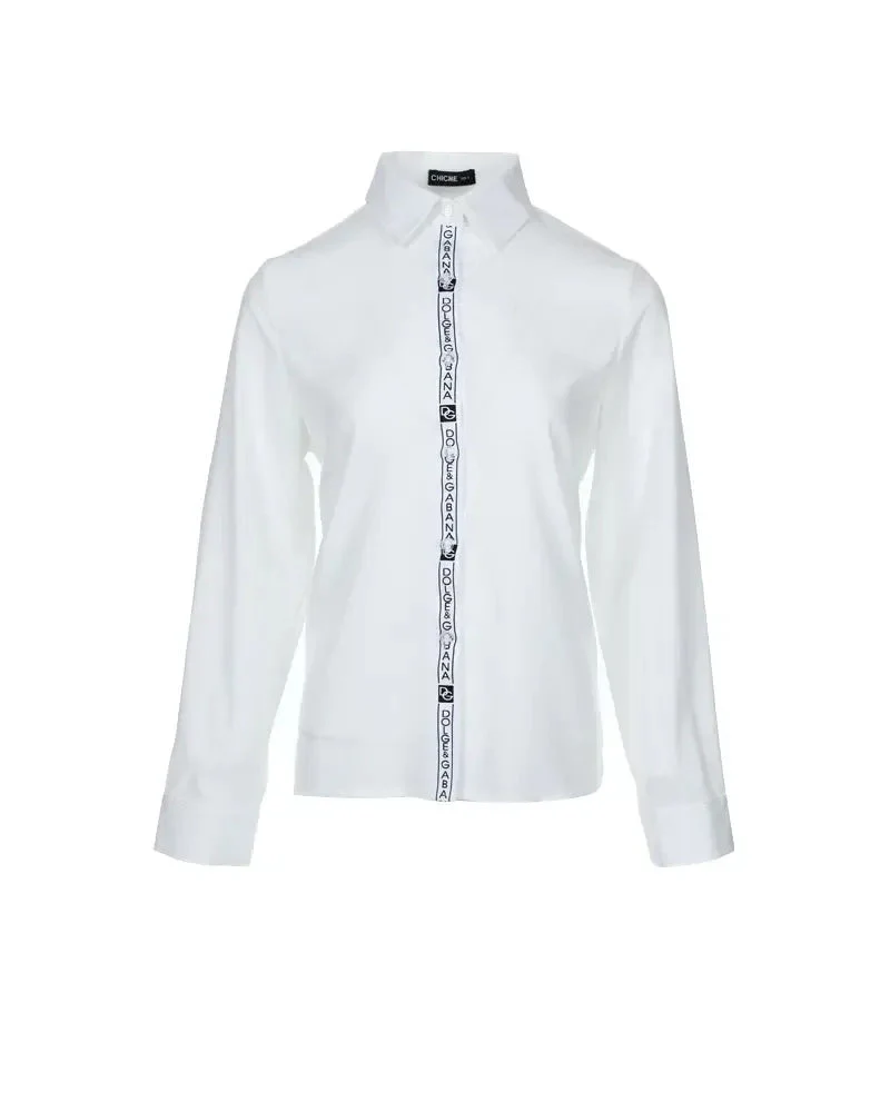 Deanwangkt - Long sleeve button down shirt with letter patch - Deanwangkt